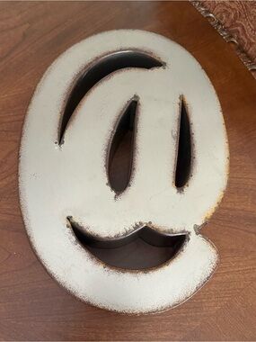 Vintage ACACIA Wall Decor Distressed The “At” @ Hanging Sign 15.77”H x 9.5”W
